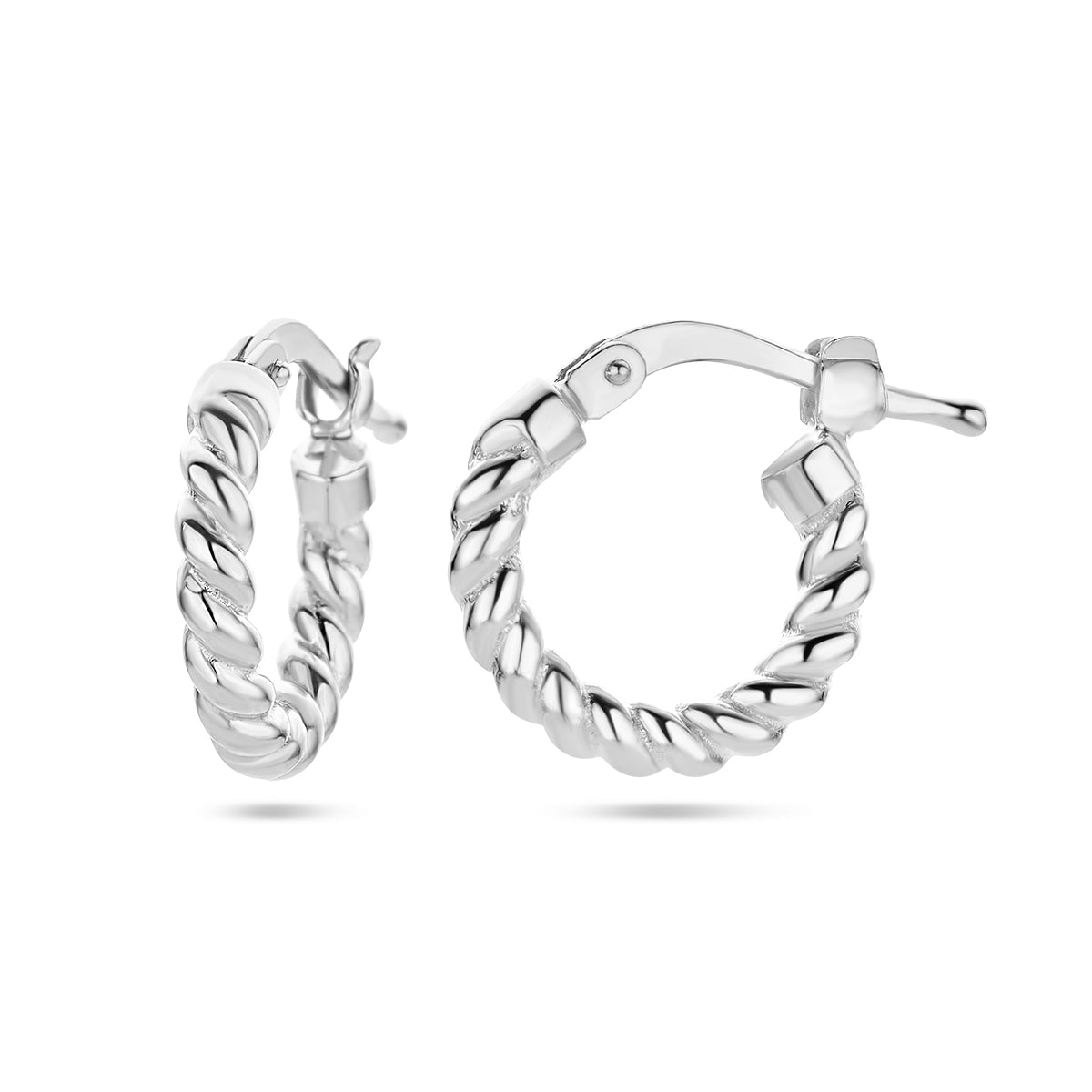 vDam Oorringen Gedraaide Buis Zilver Gerhodineerd 1336924