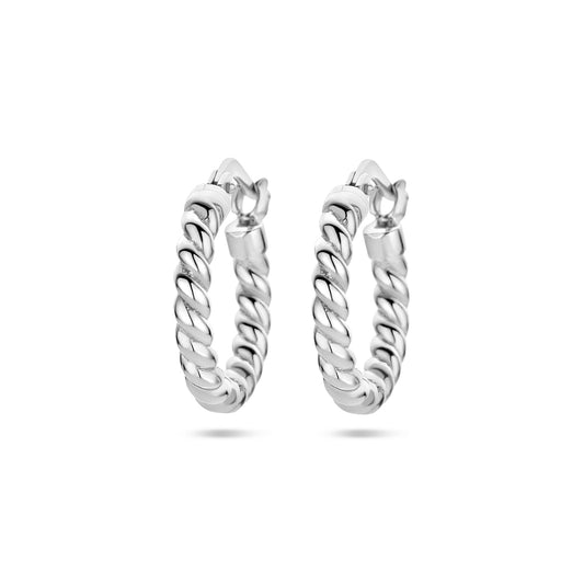 vDam Oorringen Gedraaide Buis Zilver Gerhodineerd 1336925