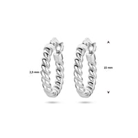 vDam Oorringen Gedraaide Buis Zilver Gerhodineerd 1336925