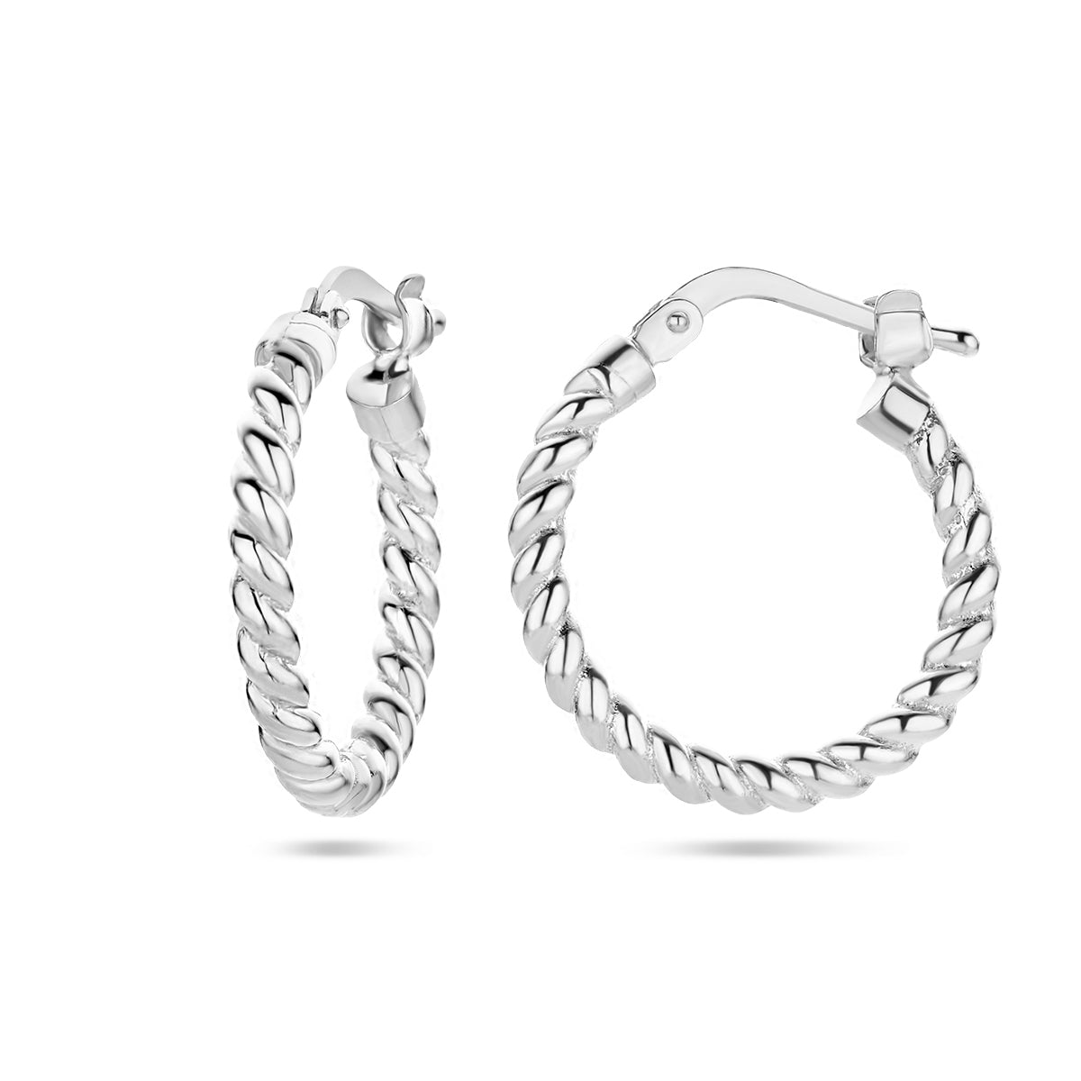 vDam Oorringen Gedraaide Buis Zilver Gerhodineerd 1336926