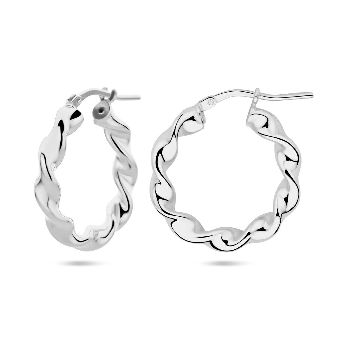 vDam Oorringen Gedraaide Buis Zilver Gerhodineerd 1338741