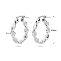 vDam Oorringen Gedraaide Buis Zilver Gerhodineerd 1338741