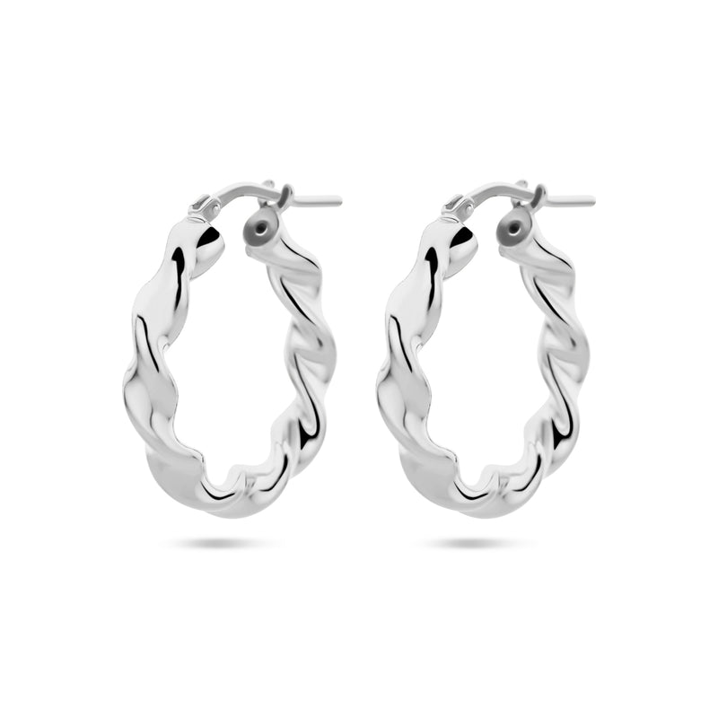 vDam Oorringen Gedraaide Buis Zilver Gerhodineerd 1338741