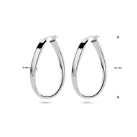 vDam Oorringen Gedraaide Buis Zilver Gerhodineerd 1338763