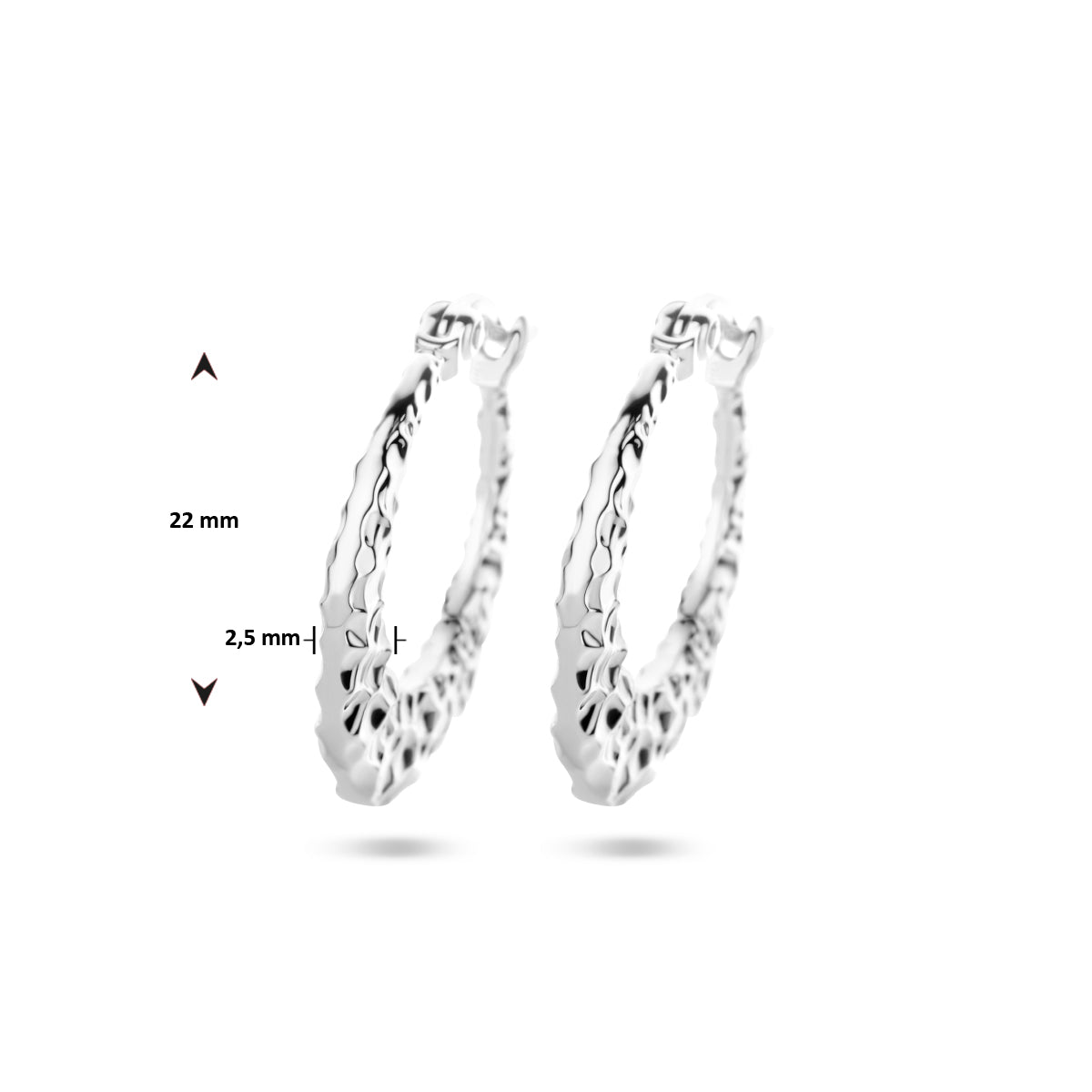 vDam Oorringen Gehamerd Zilver Gerhodineerd 1335724