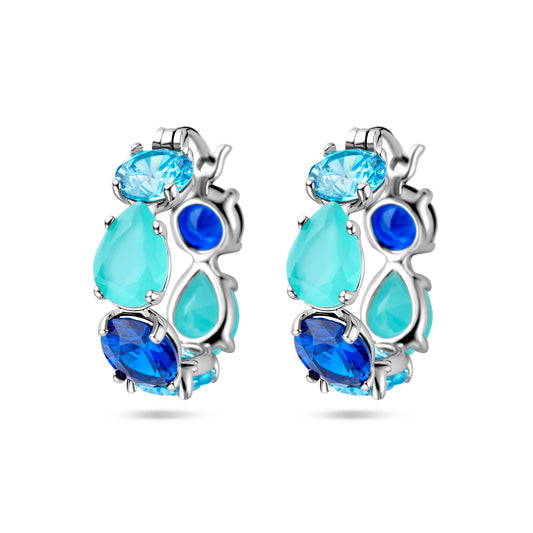 vDam Oorringen Gekleurd Zirkonia En Kleursteen Zilver Gerhodineerd 1338514