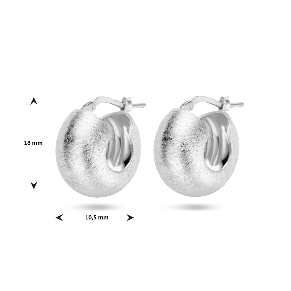 vDam Oorringen Gescratcht Poli/mat Zilver Gerhodineerd 1336164