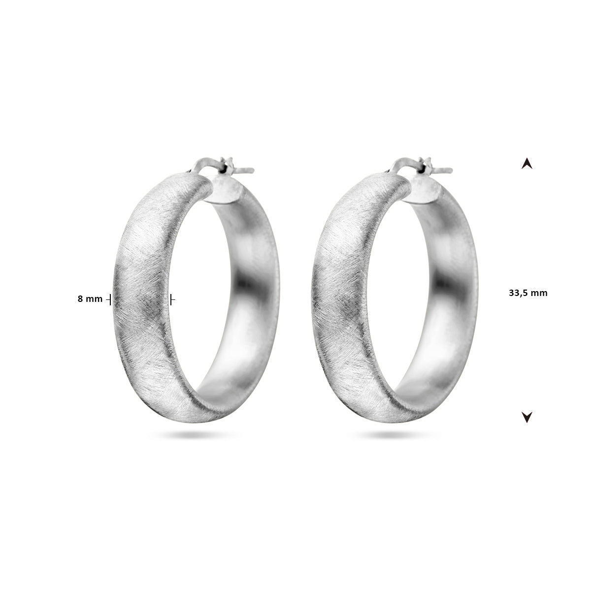 vDam Oorringen Gescratcht Zilver Gerhodineerd 1338679