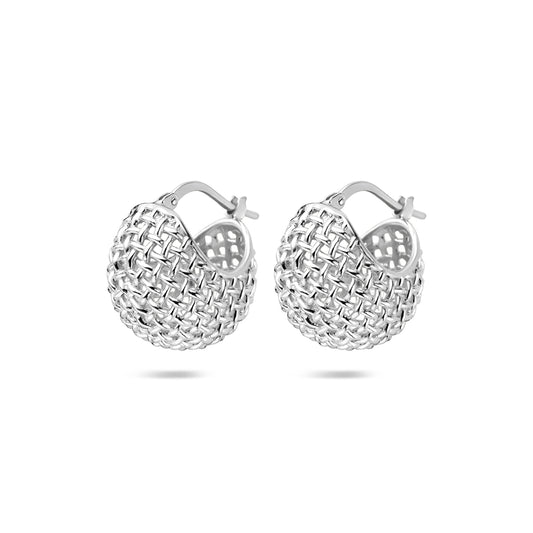 vDam Oorringen Gevlochten 20 Mm Zilver Gerhodineerd 1340862