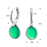 vDam Oorringen Groen Agaat Zilver Gerhodineerd 1329474