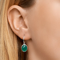 vDam Oorringen Groen Agaat Zilver Gerhodineerd 1329474