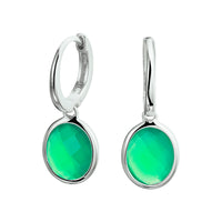 vDam Oorringen Groen Agaat Zilver Gerhodineerd 1329474