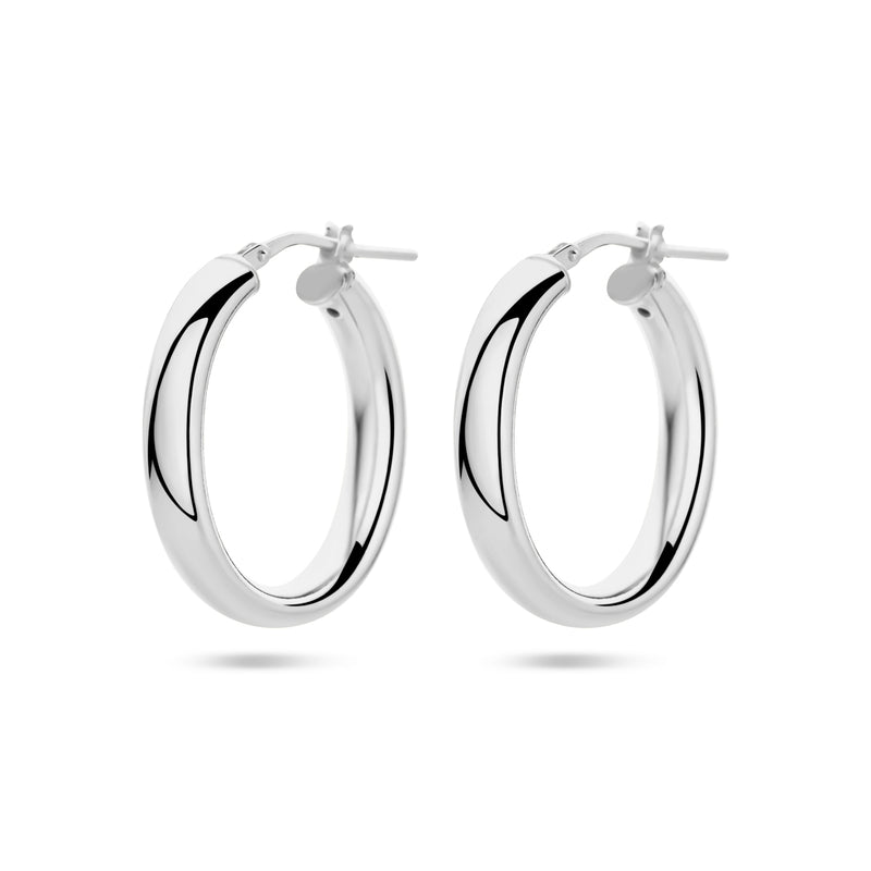 vDam Oorringen Half Ronde Buis Zilver Gerhodineerd 1338735