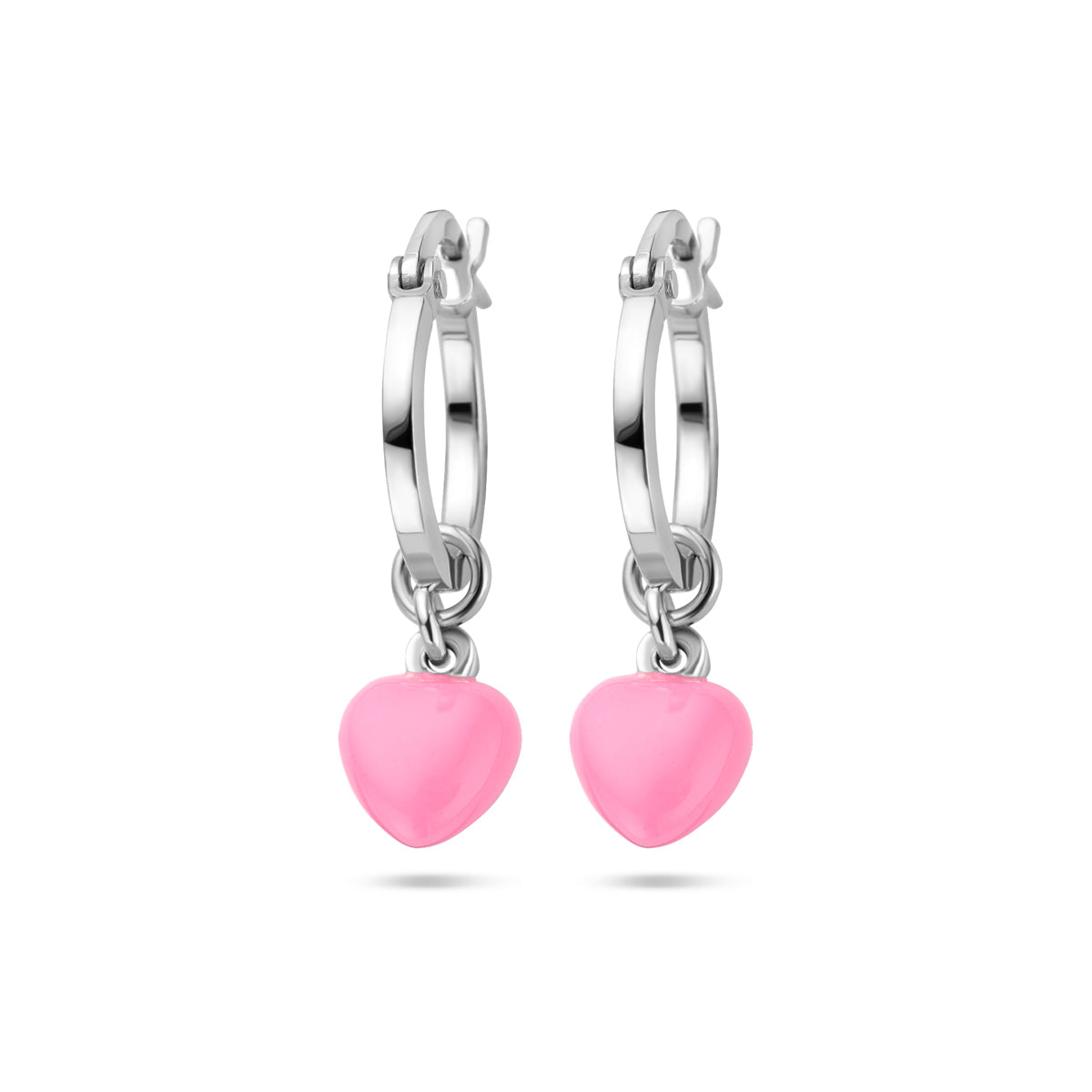vDam Oorringen Hart Emaille Zilver Gerhodineerd 1338236