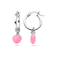 vDam Oorringen Hart Emaille Zilver Gerhodineerd 1338236