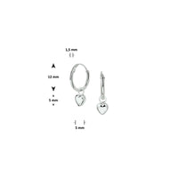 vDam Oorringen Hart Zilver Gerhodineerd 1327073