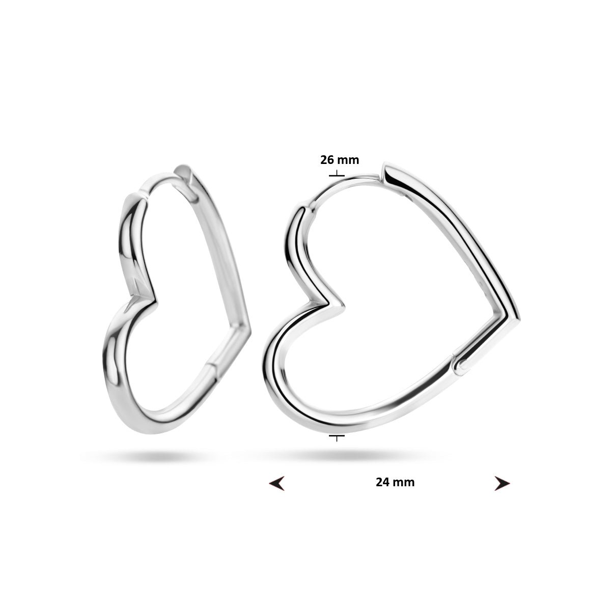 vDam Oorringen Hart Zilver Gerhodineerd 1336215