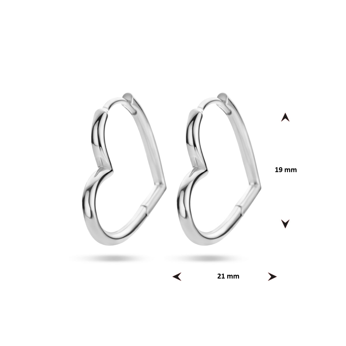 vDam Oorringen Hart Zilver Gerhodineerd 1336367