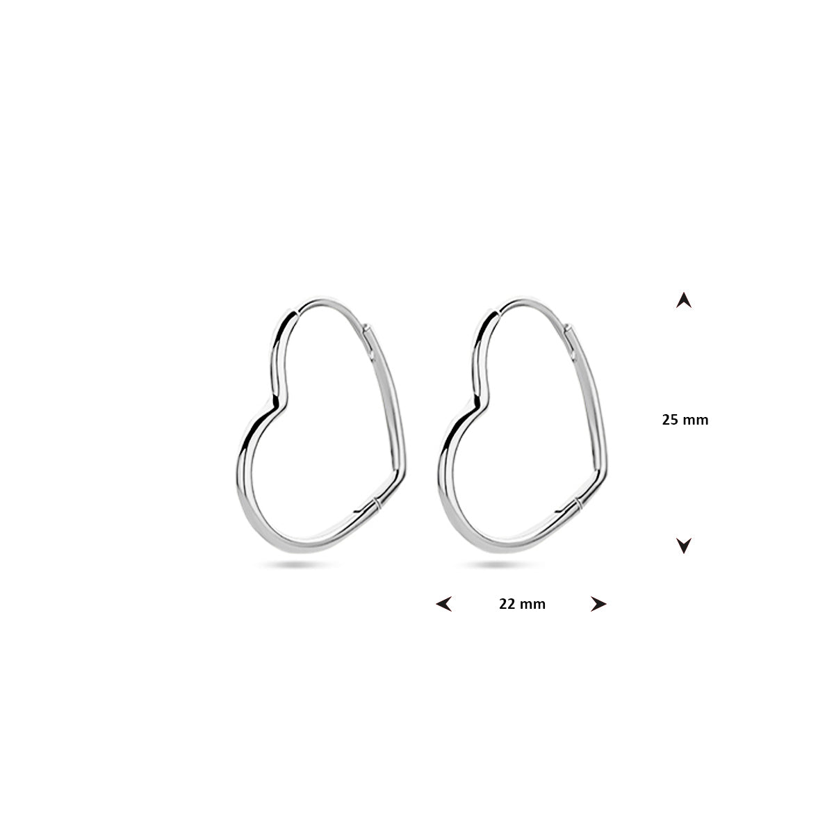 vDam Oorringen Hart Zilver Gerhodineerd 1338379