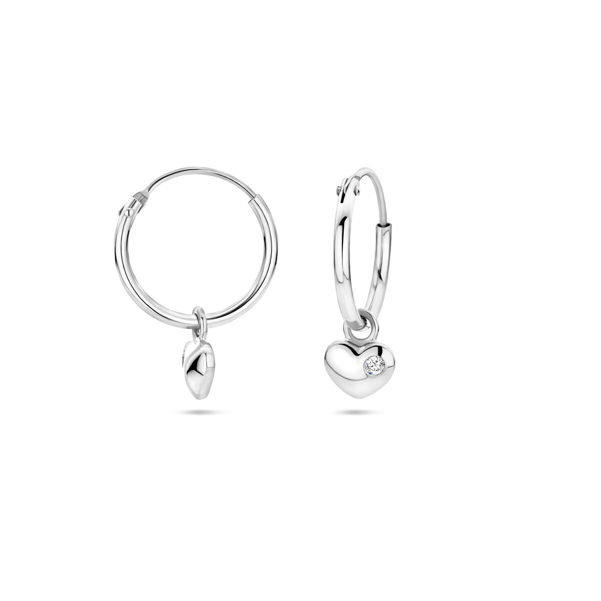 vDam Oorringen Hart Zirkonia Zilver Gerhodineerd 1337870
