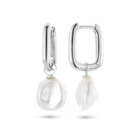 vDam Oorringen Paperclip Barok Parel Zilver Gerhodineerd 1336543