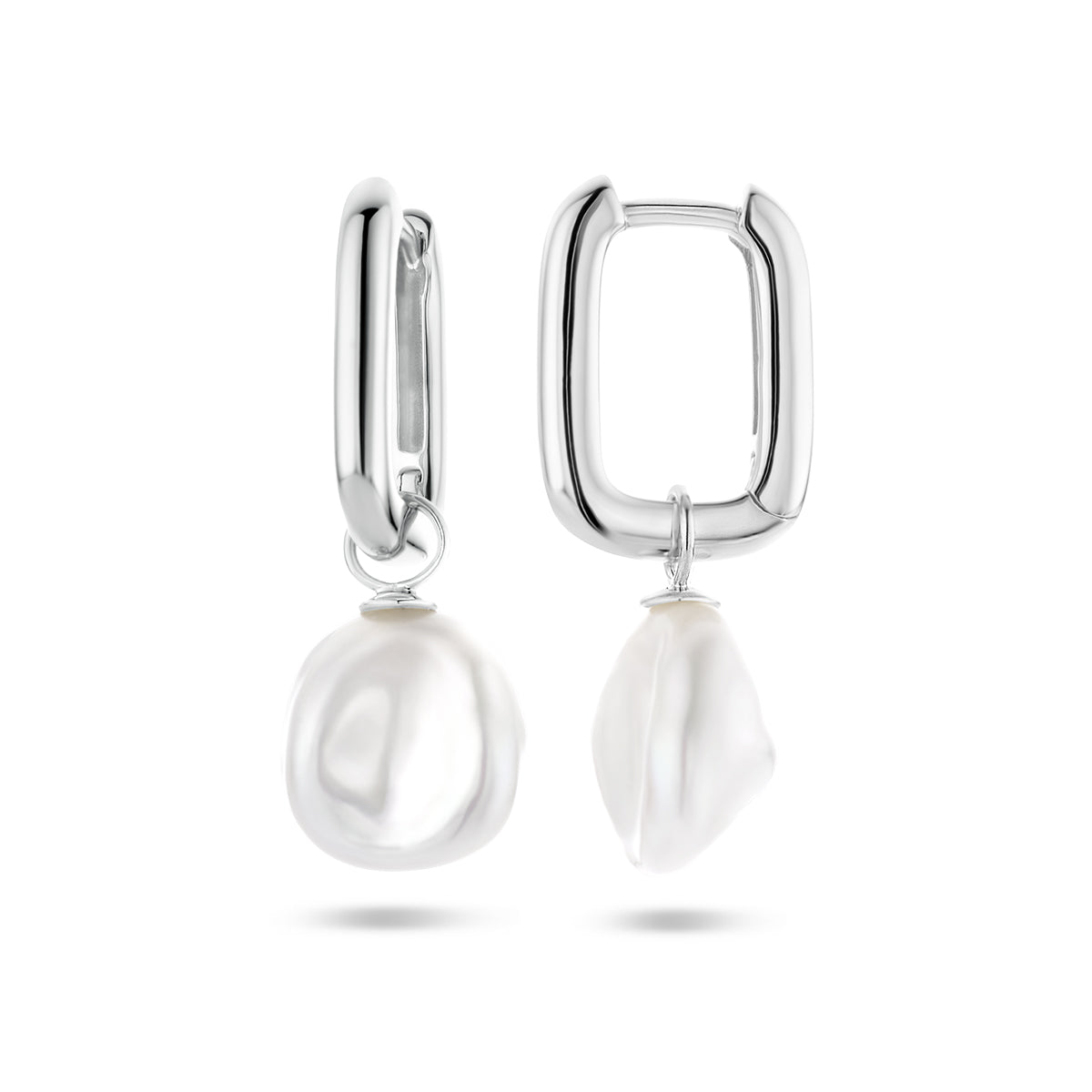 vDam Oorringen Paperclip Barok Parel Zilver Gerhodineerd 1336543