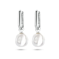 vDam Oorringen Paperclip Barok Parel Zilver Gerhodineerd 1336543