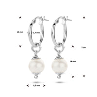 vDam Oorringen Parel Zilver Gerhodineerd 1335361