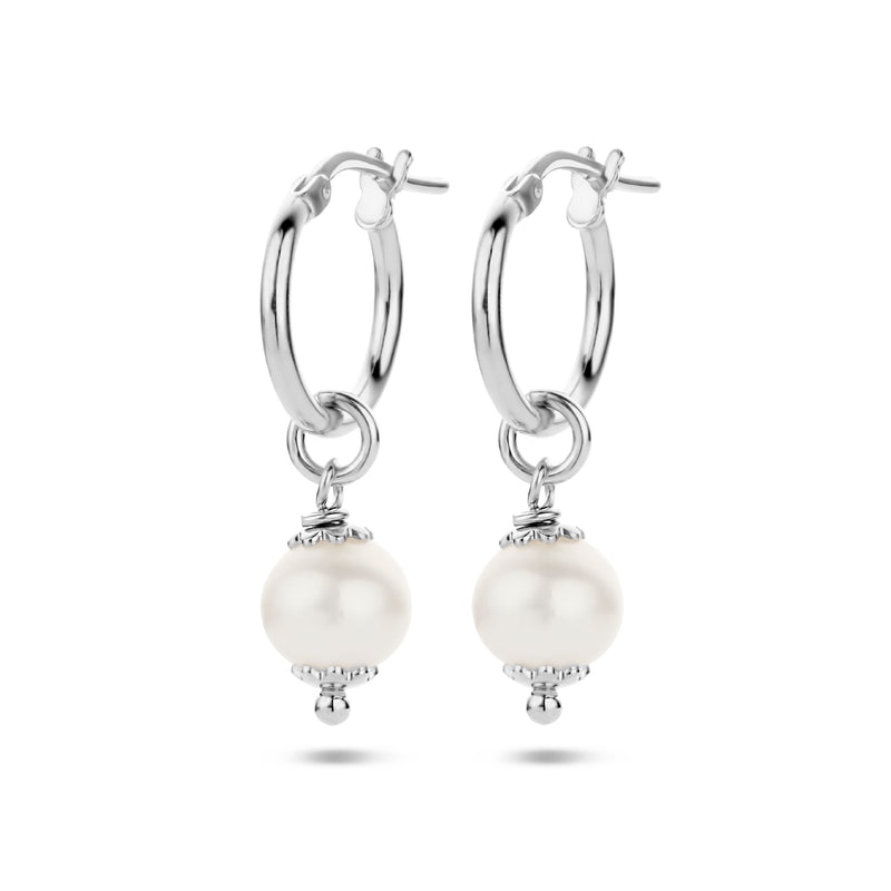 vDam Oorringen Parel Zilver Gerhodineerd 1335361