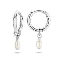 vDam Oorringen Parel Zilver Gerhodineerd 1335742