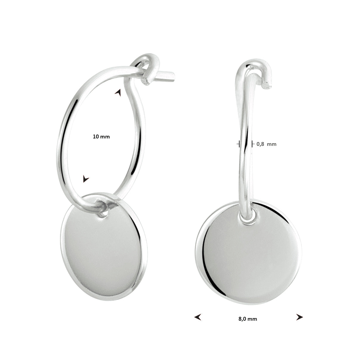 vDam Oorringen Rondje Zilver Gerhodineerd 1333086