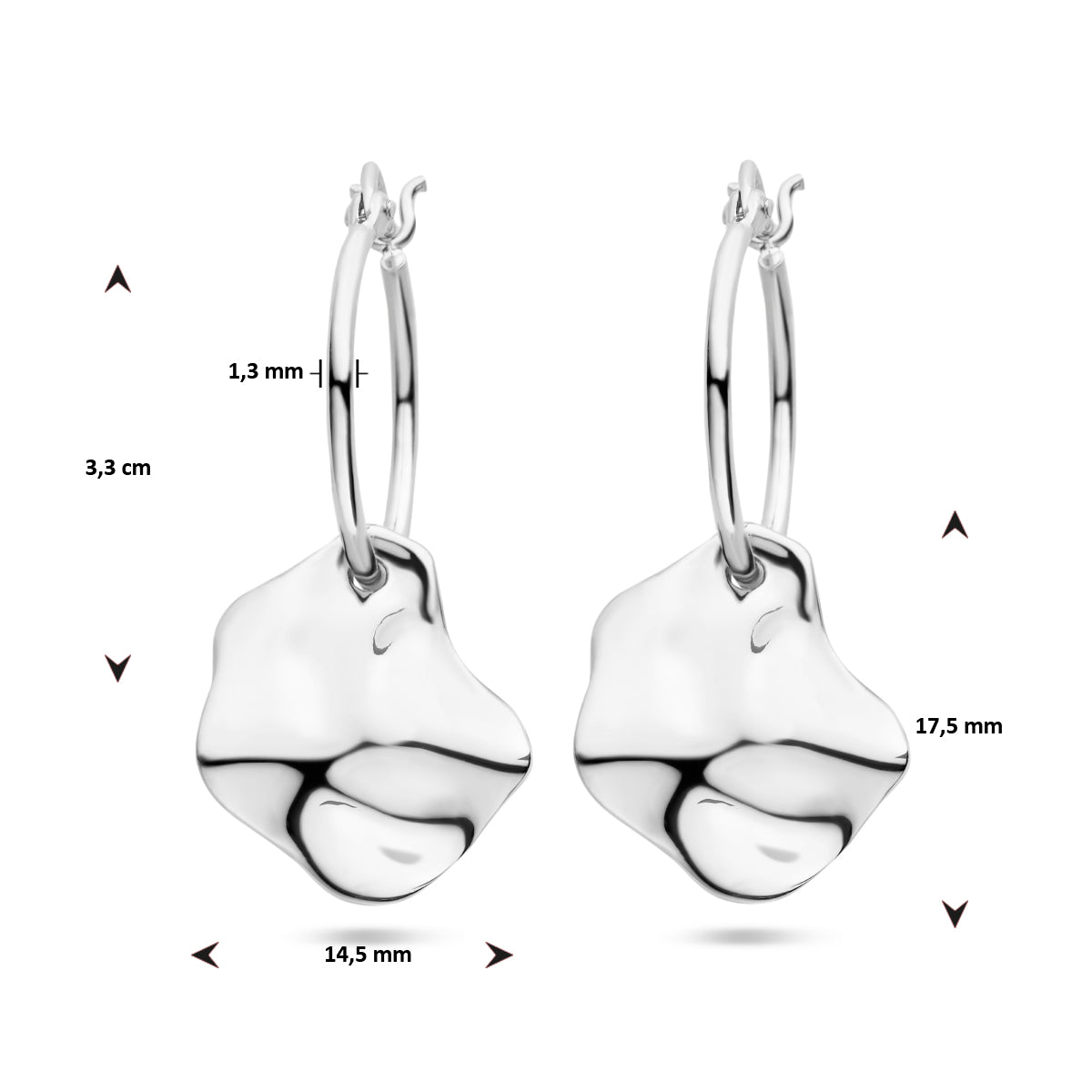 vDam Oorringen Rondje Zilver Gerhodineerd 1336012