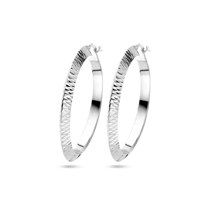 vDam Oorringen Spitse Buis Gediamanteerd Zilver Gerhodineerd 1336874