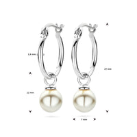 vDam Oorringen Synth Parel Zilver Gerhodineerd 1338464
