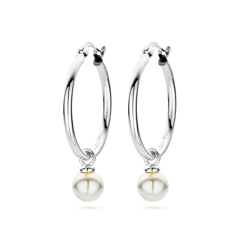 vDam Oorringen Synth Parel Zilver Gerhodineerd 1338465