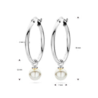 vDam Oorringen Synth Parel Zilver Gerhodineerd 1338465