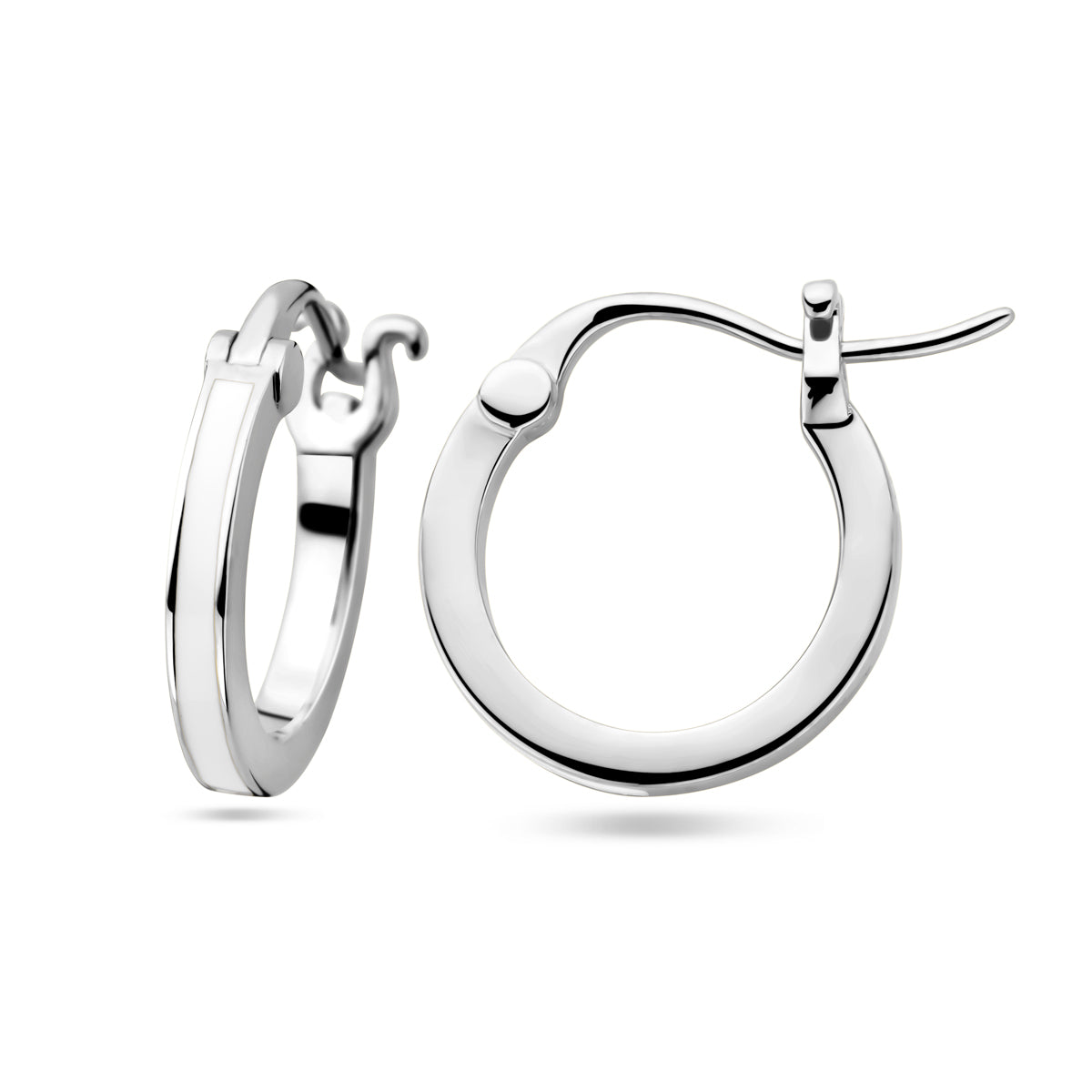 vDam Oorringen Wit Emaille Zilver Gerhodineerd 1338927