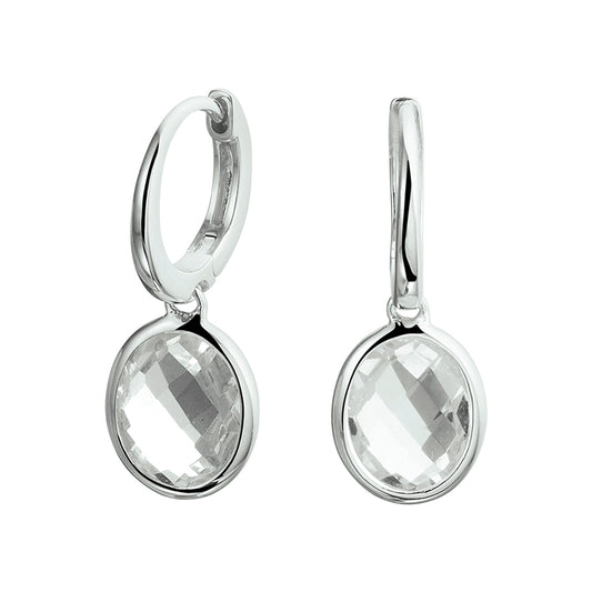 vDam Oorringen Wit Topaas Zilver Gerhodineerd 1329479