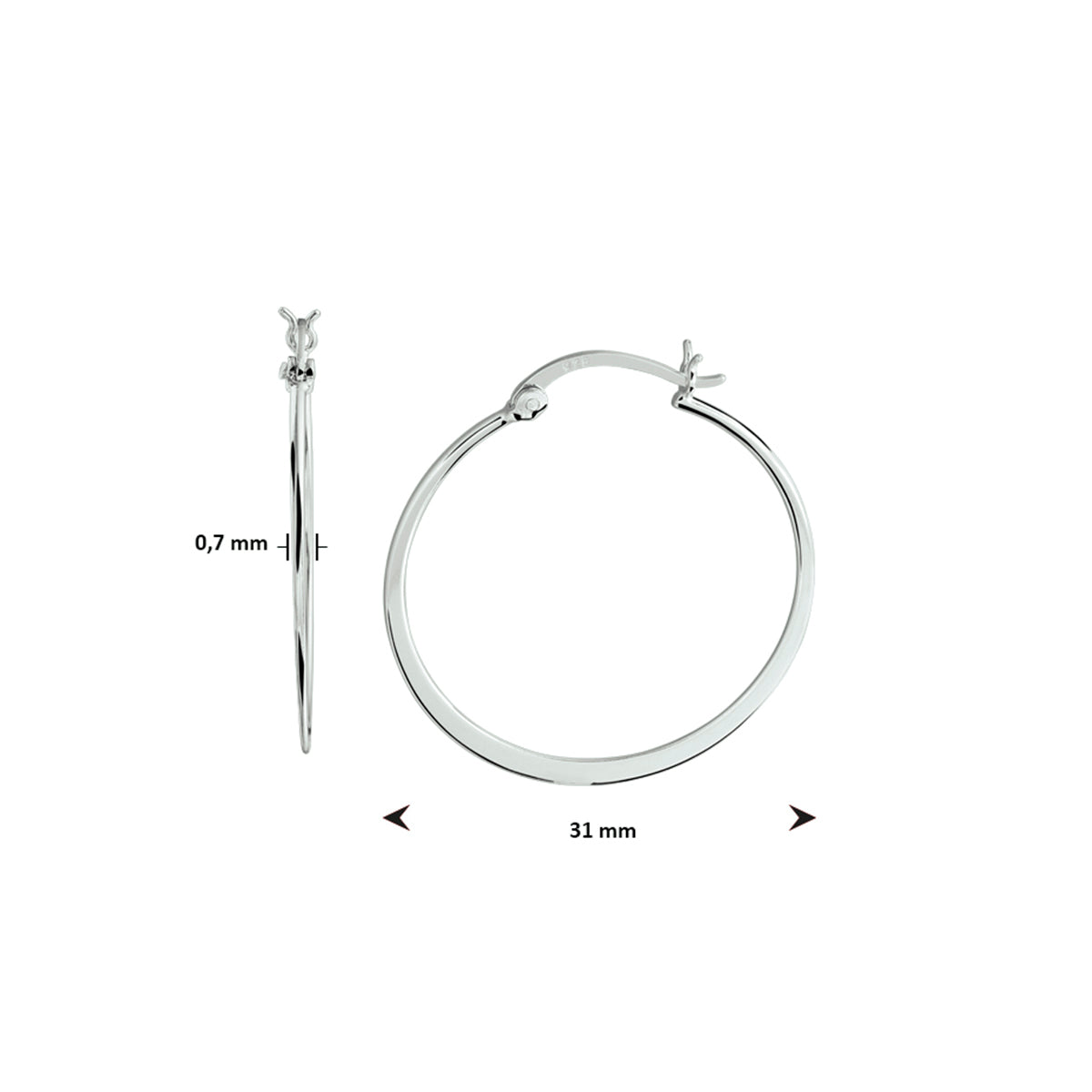 vDam Oorringen Zilver Gerhodineerd 1332312