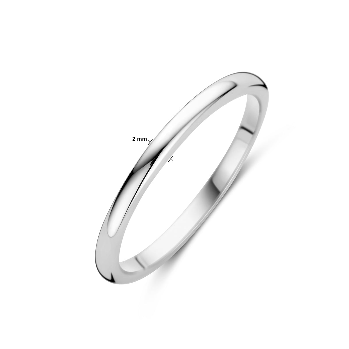 vDam Ring 2 Mm Zilver Gerhodineerd 1339938 Maat 16½