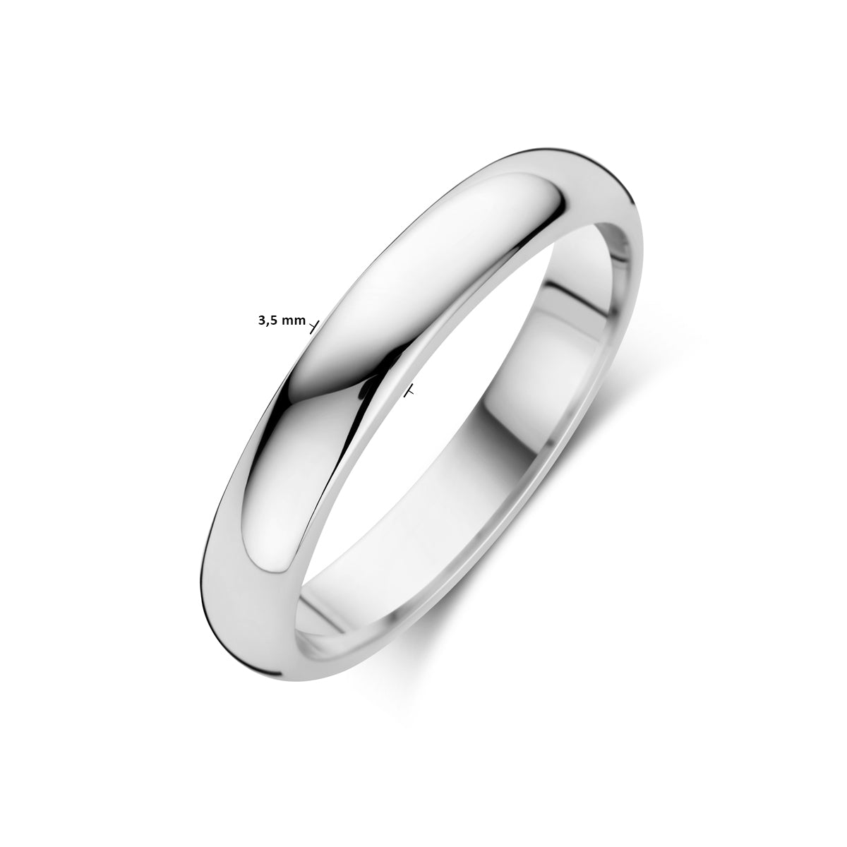 vDam Ring 3,5 Mm Zilver Gerhodineerd 1339944 Maat 17¼