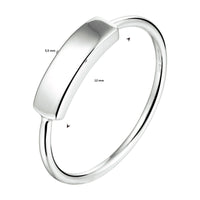 vDam Ring Balkje Zilver Gerhodineerd 1333057 Maat 17¼