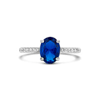 vDam Ring Blauw En Wit Zirkonia Zilver Gerhodineerd 1335858 Maat 18½
