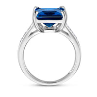 vDam Ring Blauw En Wit Zirkonia Zilver Gerhodineerd 1336044 Maat 16½