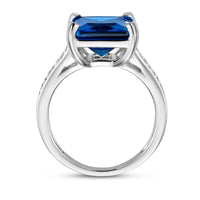 vDam Ring Blauw En Wit Zirkonia Zilver Gerhodineerd 1336045 Maat 17¼