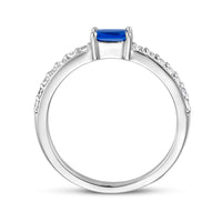 vDam Ring Blauw En Wit Zirkonia Zilver Gerhodineerd 1336074 Maat 17¾