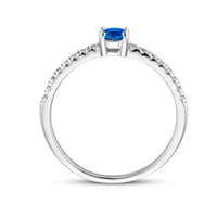 vDam Ring Blauw En Wit Zirkonia Zilver Gerhodineerd 1336108 Maat 17¼