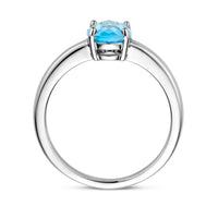 vDam Ring Blauw Topaas Zilver Gerhodineerd 1336964 Maat 19