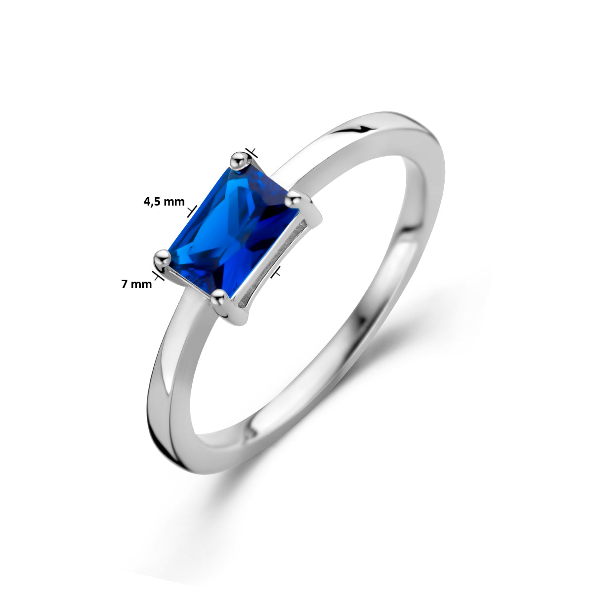 vDam Ring Blauw Zirkonia Zilver Gerhodineerd 1335970 Maat 18½