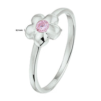 vDam Ring Bloem Roze Zirkonia Zilver Gerhodineerd 1328931 Maat 15